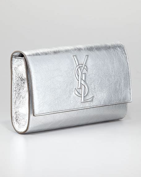 ysl clutch bag silver